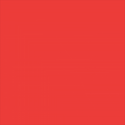 A solid coral-red background swatch used within the brand's visual identity.