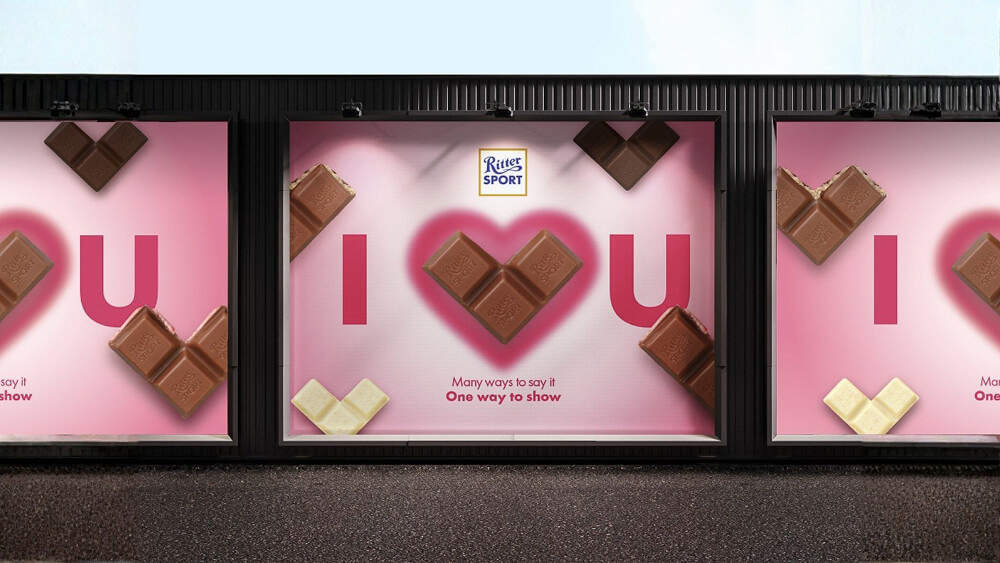 Ritter Sport: Valentine Campaign on billboard