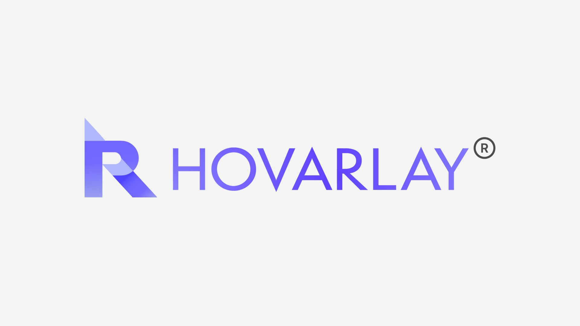 Brand logo for HOVARLAY with a stylized gradient R mark and the word HOVARLAY in purple hues.