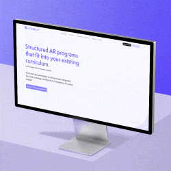 Desktop monitor on a desk displaying a webpage about structured AP programs that fit into your existing curriculum.